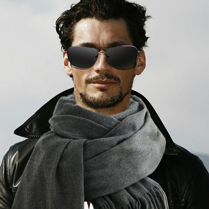 Wool Scarf Men - Écharpe de mode homme hiver chaud