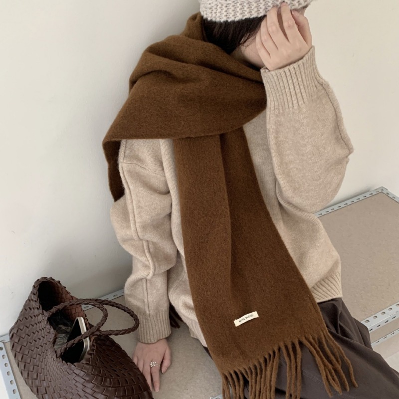Wool Scarf Men - Version coréenne Chic solide gland écharpe