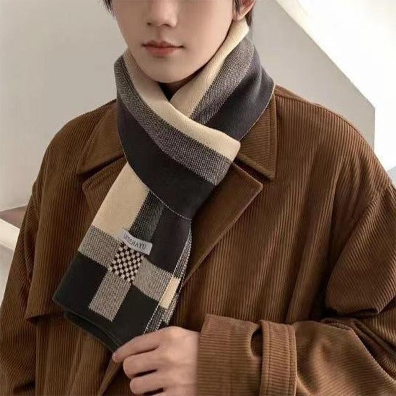 Wool Scarf Men - Nouveau hiver hommes écharpe garder au