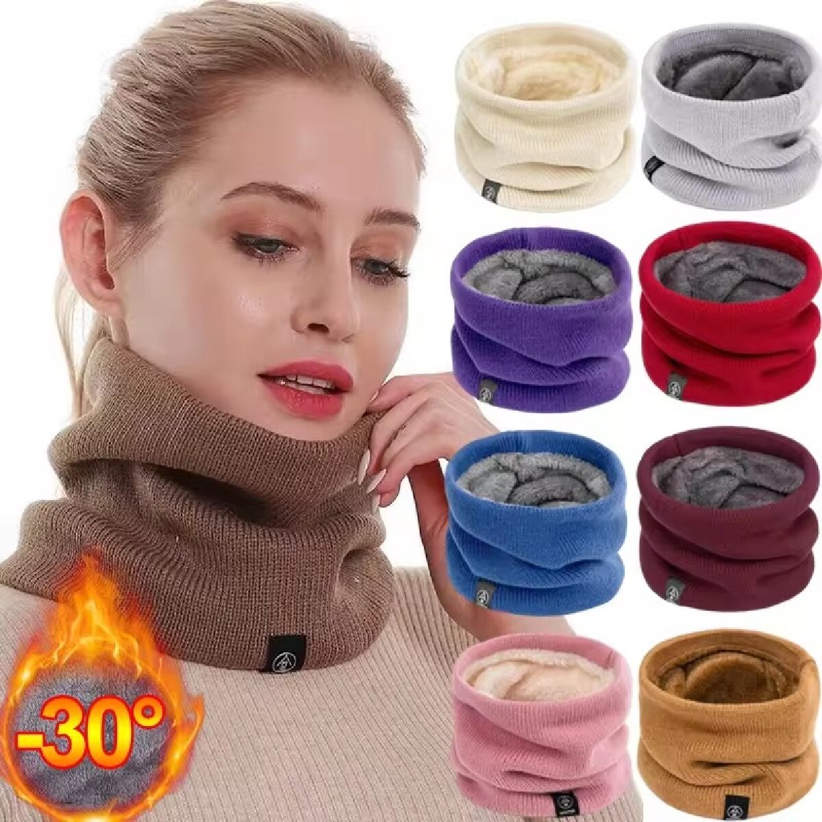 Cache-cou en laine tricotée, d - Winter Headband Fleece avis et prix