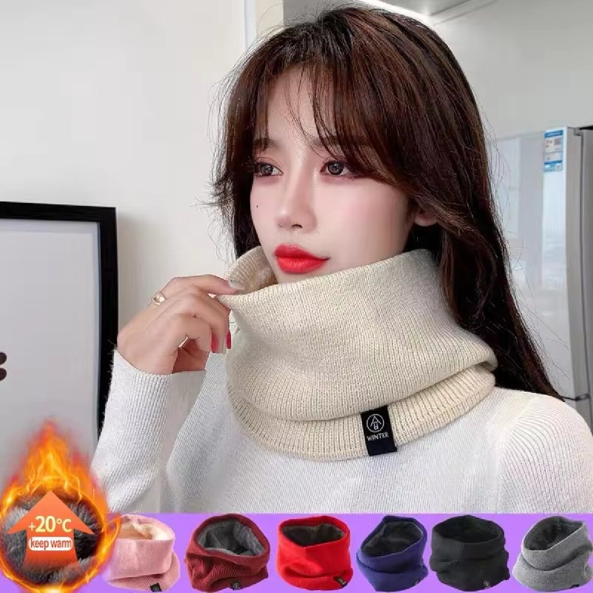 Cache-cou en laine tricotée, d - Winter Headband Fleece avis et prix