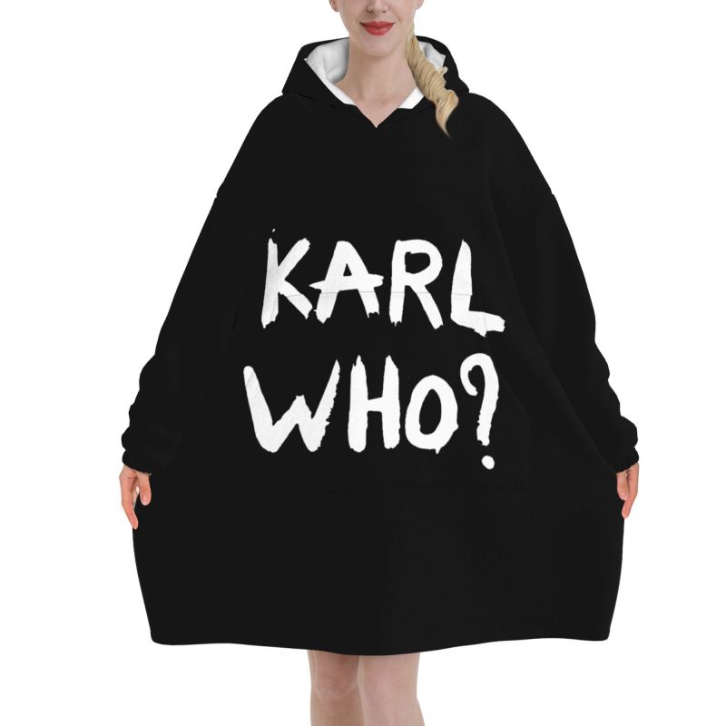 Slogan Karl Who, sweat à capuc - Sherpa Hoodie Fleece avis et prix