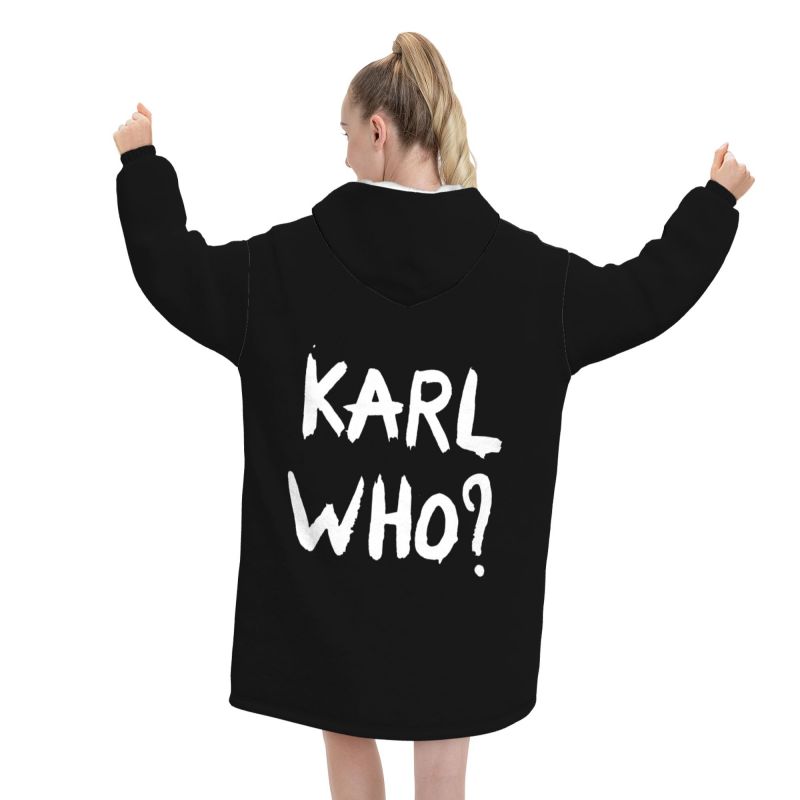 Slogan Karl Who, sweat à capuc - Sherpa Hoodie Fleece avis et prix